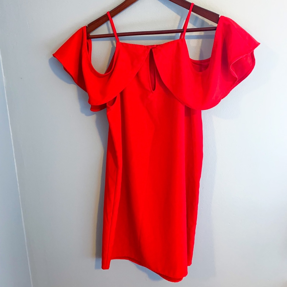 Francesca’s red off the shoulder dress - Picture 3 of 6